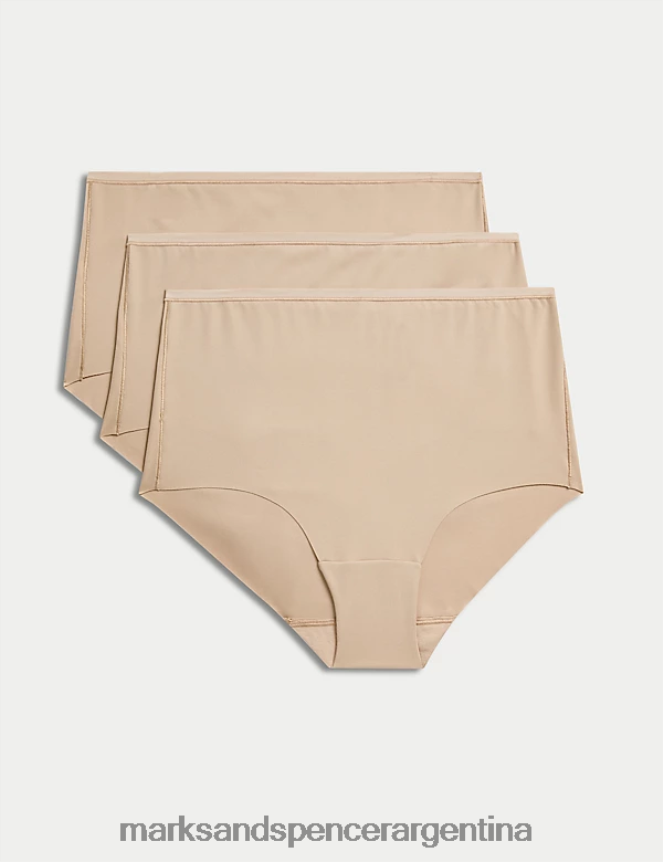 Marks & Spencer unisexo Pack de 3 pantalones cortos Flexifit sin VPL de talle alto ropa cuarzo rosa 46VL3928