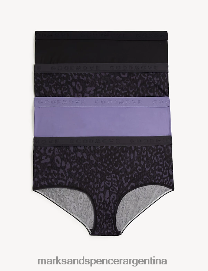 Marks & Spencer unisexo Pack de 4 shorts de talle alto sin VPL ropa mezcla morada 46VL4276