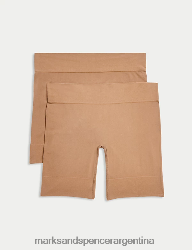 Marks & Spencer unisexo Paquete de 2 pantalones cortos antirozaduras ropa ámbar rico 46VL3944