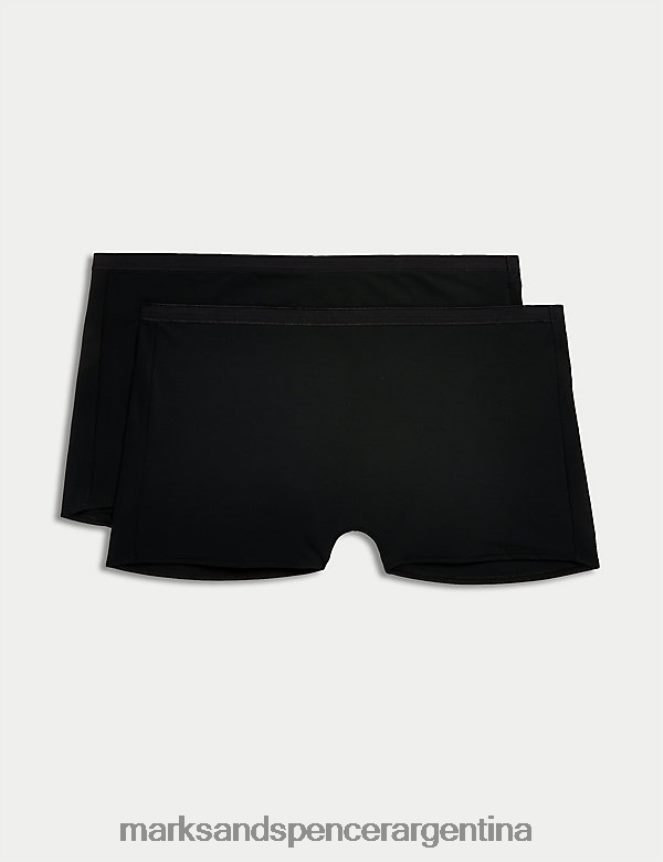 Marks & Spencer unisexo Paquete de 2 pantalones cortos moldeadores con control de luz sin VPL ropa negro 46VL3984