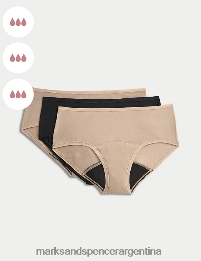 Marks & Spencer unisexo Paquete de 3 calzoncillos tipo braguita de gran absorbencia ropa cuarzo rosa 46VL3800