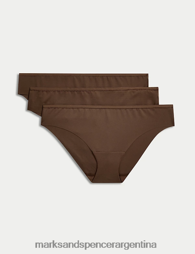 Marks & Spencer unisexo Pack de 3 braguitas brasileñas flexifit sin vpl ropa cuarzo rico 46VL3952