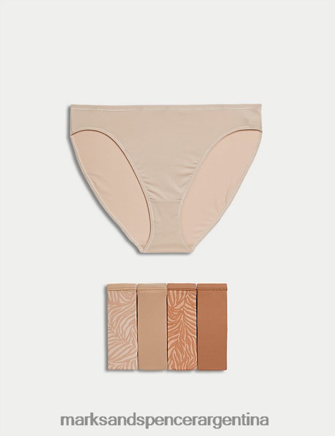 Marks & Spencer unisexo Pack de 5 braguitas altas de microfibra sin VPL ropa cuarzo rosa 46VL3938