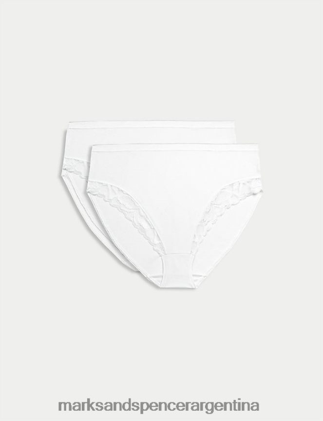 Marks & Spencer unisexo Paquete de 2 braguitas altas con control firme ropa blanco 46VL4000