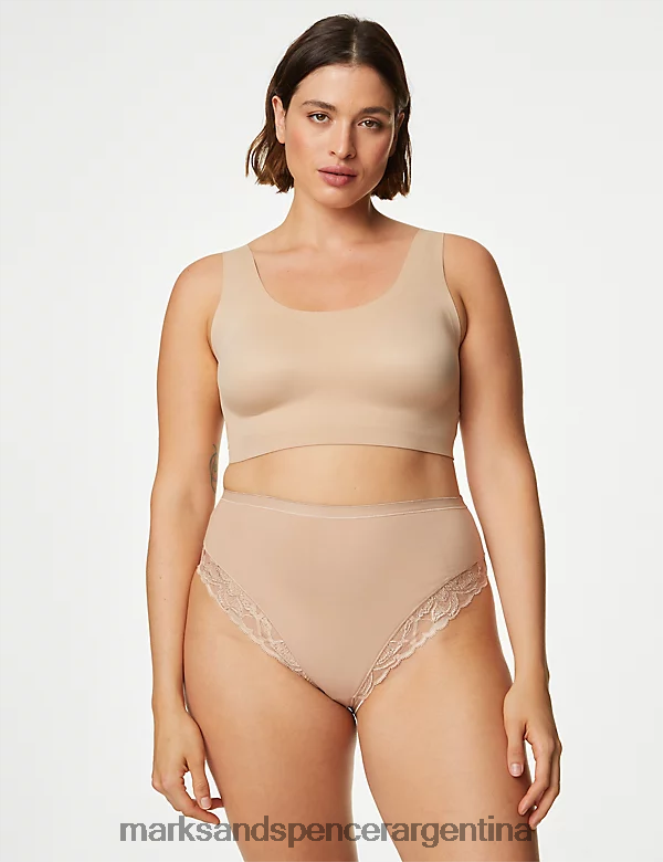 Marks & Spencer unisexo Paquete de 2 braguitas altas con control firme ropa cuarzo rosa 46VL4430
