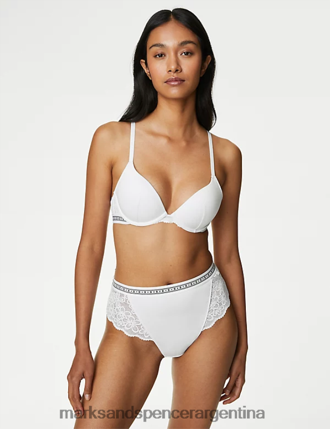Marks & Spencer unisexo braguita brasileña de talle alto cleo ropa blanco 46VL4502