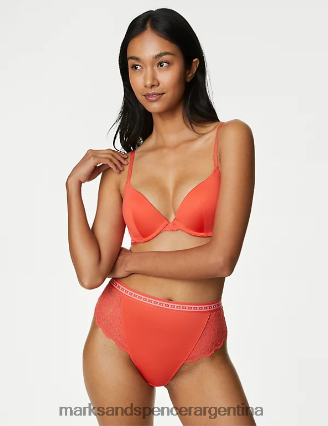 Marks & Spencer unisexo braguita brasileña de talle alto cleo ropa naranja brillante 46VL4504
