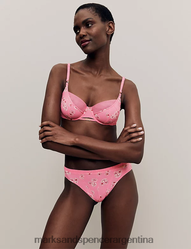 Marks & Spencer unisexo braguitas altas con estampado floral ropa mezcla rosa 46VL4348