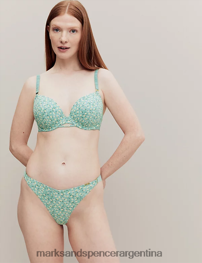 Marks & Spencer unisexo braguitas brasileñas miami con estampado floral ropa mezcla verde 46VL4530