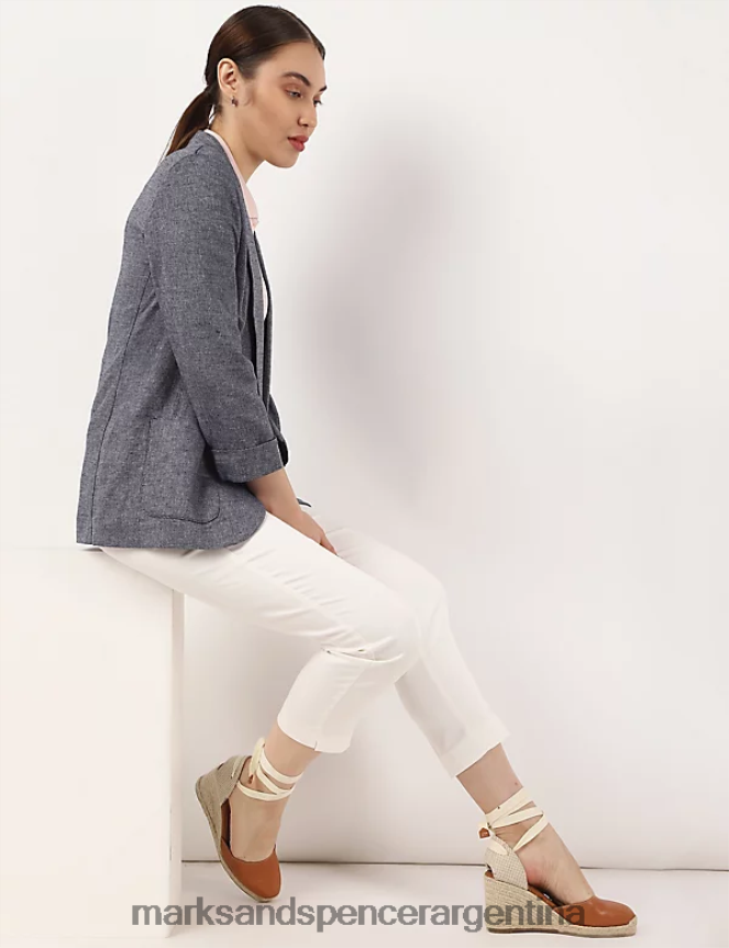 Marks & Spencer unisexo blazer de lino con bolsillo delantero ropa Armada 46VL2438