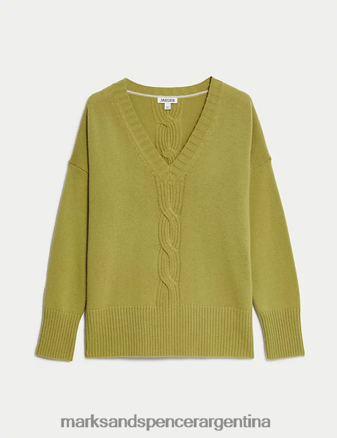 Marks & Spencer unisexo Jersey de punto de ochos rico en lana con cachemir ropa cal 46VL1080