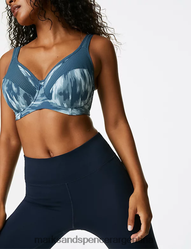 Marks & Spencer unisexo Paquete de 2 sujetadores deportivos con aro y máxima sujeción ropa turquesa oscuro 46VL4416