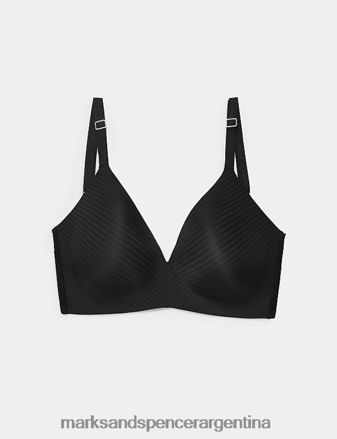 Marks & Spencer unisexo Sujetador tipo camiseta con copa completa, sin aros, definidor de forma ropa negro 46VL4078
