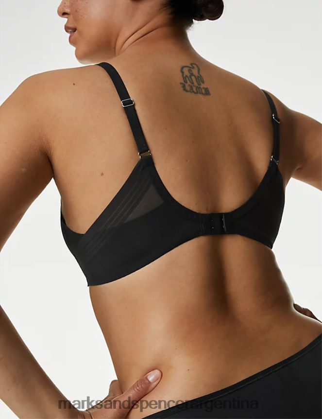 Marks & Spencer unisexo Sujetador tipo camiseta con copa completa, sin aros, definidor de forma ropa negro 46VL4078