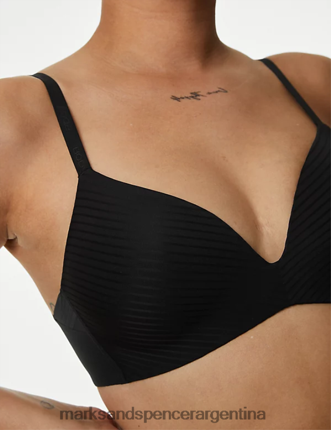 Marks & Spencer unisexo Sujetador tipo camiseta con copa completa, sin aros, definidor de forma ropa negro 46VL4078