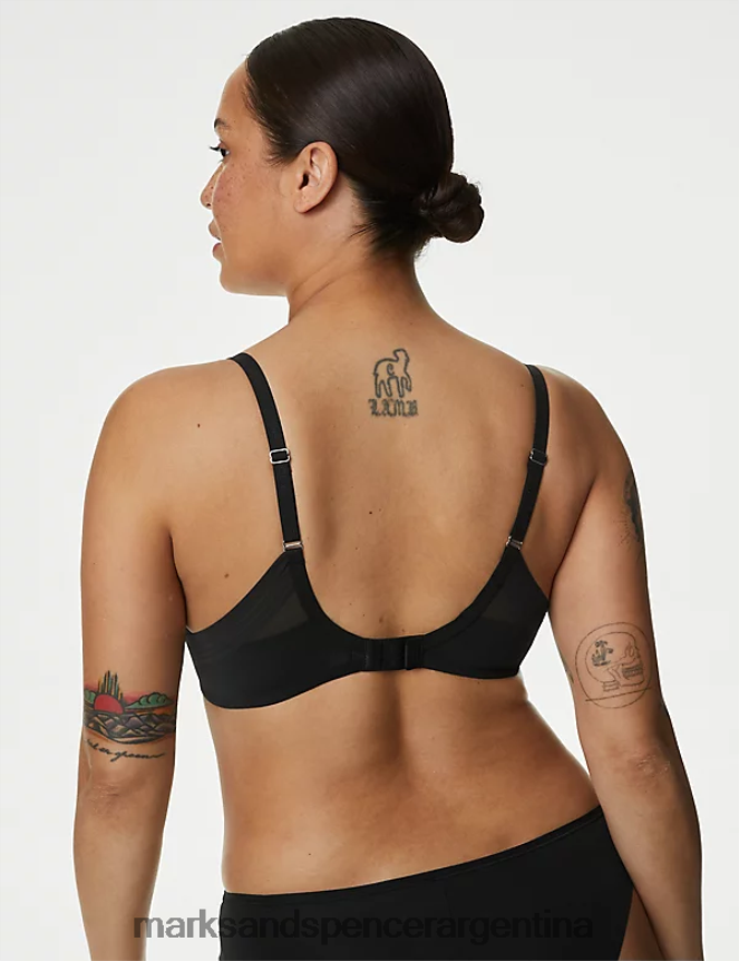 Marks & Spencer unisexo Sujetador tipo camiseta con copa completa, sin aros, definidor de forma ropa negro 46VL4078