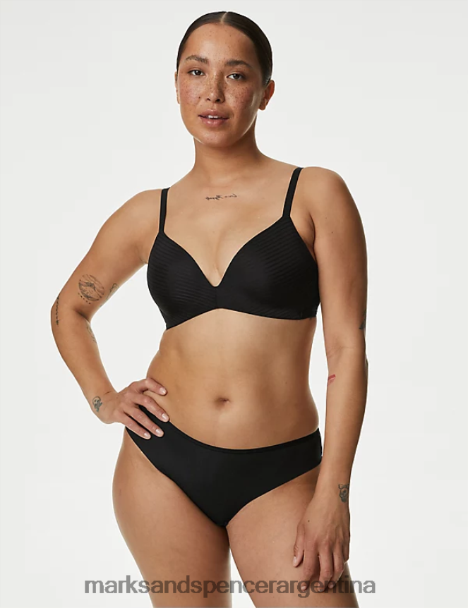 Marks & Spencer unisexo Sujetador tipo camiseta con copa completa, sin aros, definidor de forma ropa negro 46VL4078