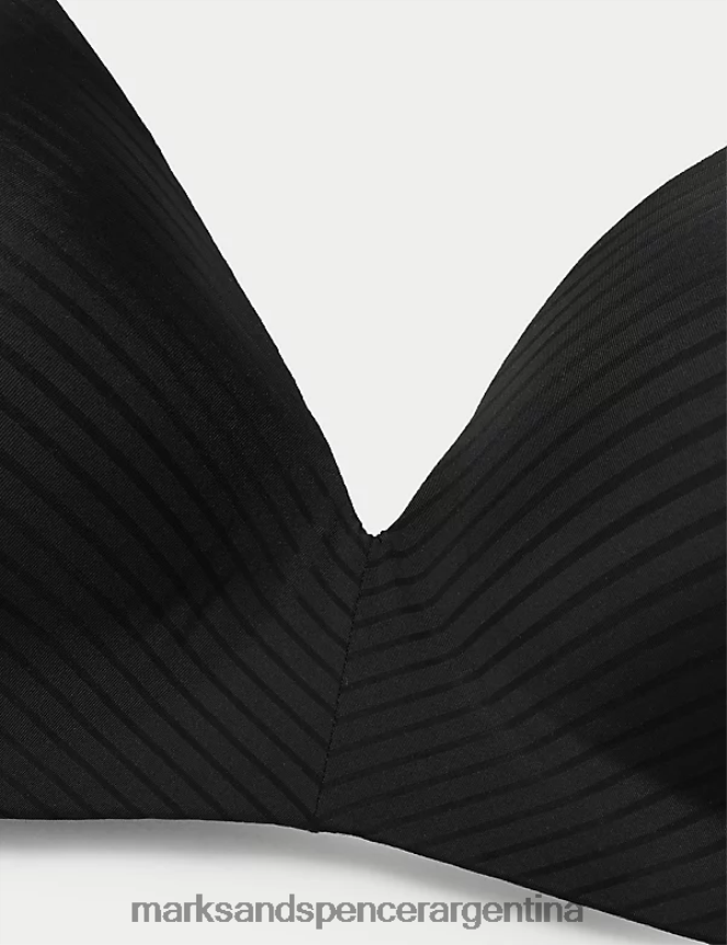 Marks & Spencer unisexo Sujetador tipo camiseta con copa completa, sin aros, definidor de forma ropa negro 46VL4078