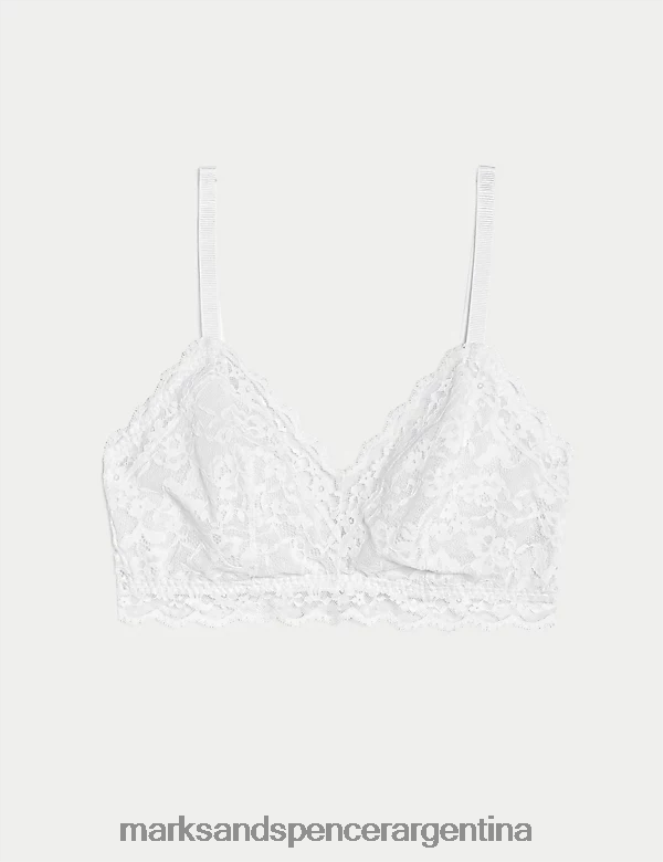 Marks & Spencer unisexo bralette de encaje sin aros ropa blanco 46VL3778