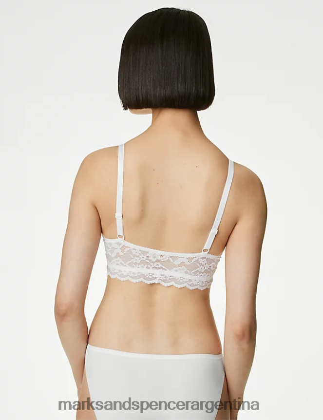Marks & Spencer unisexo bralette de encaje sin aros ropa blanco 46VL3778
