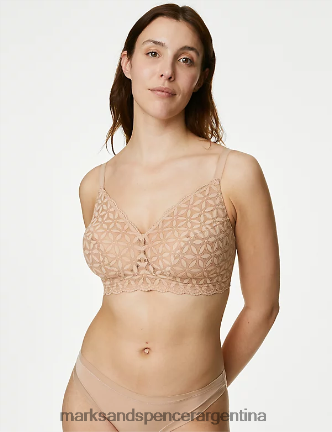 Marks & Spencer unisexo bralette de encaje sin relleno ropa cuarzo rosa 46VL4124