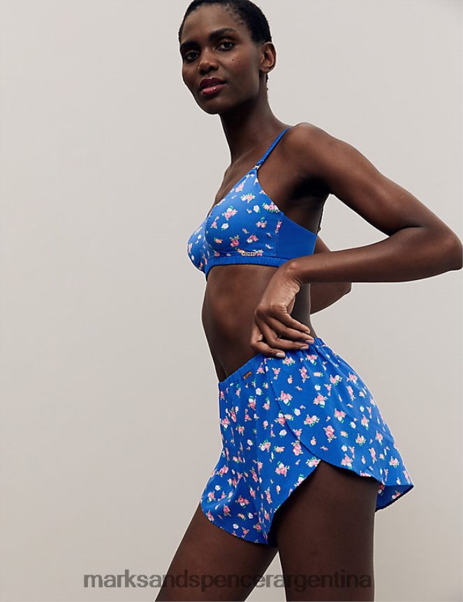 Marks & Spencer unisexo bralette sin aros con estampado floral ropa mezcla azul 46VL3994
