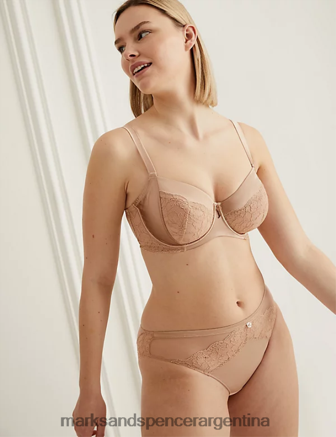 Marks & Spencer unisexo sujetador balconette con aros de encaje y seda ropa cuarzo rosa 46VL4806