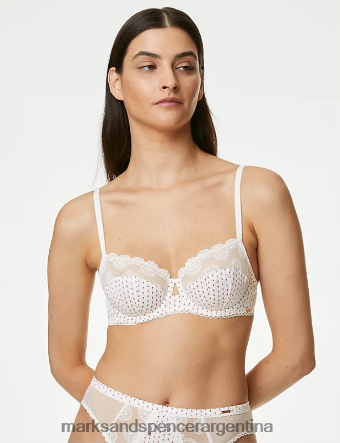 Marks & Spencer unisexo sujetador balconette con aros y algodón ammi ropa mezcla de marfil 46VL3866
