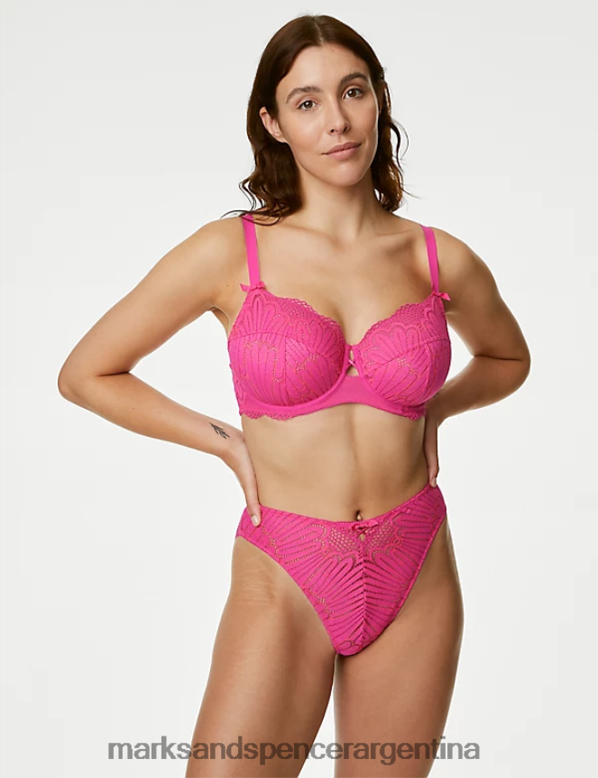 Marks & Spencer unisexo sujetador de copa completa con aros y encaje nova ropa Rosa Rosa 46VL4526