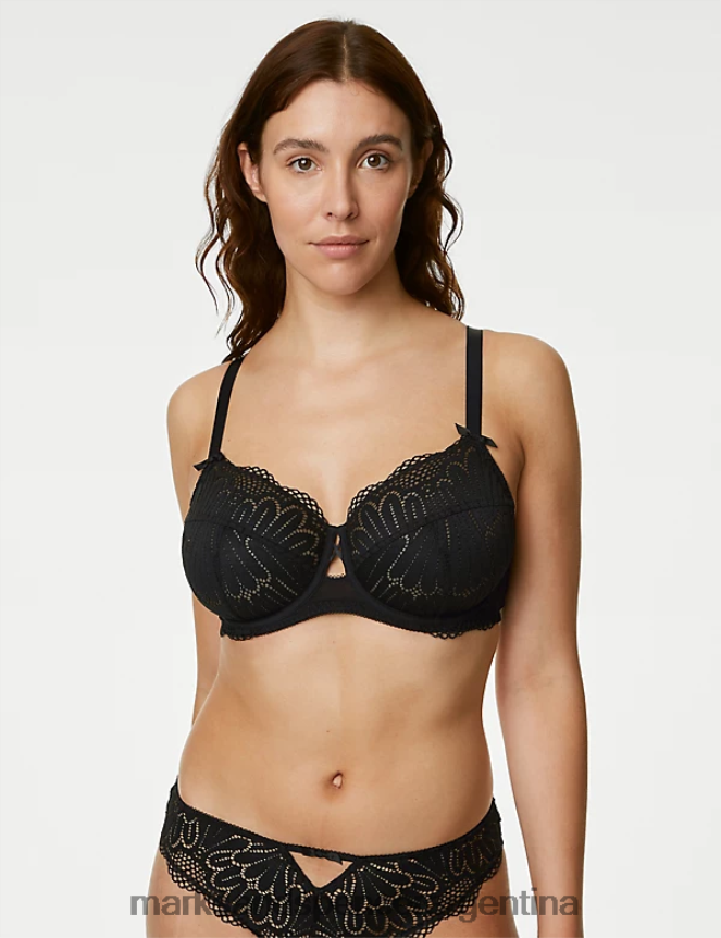 Marks & Spencer unisexo sujetador de copa completa con aros y encaje nova ropa negro 46VL4862