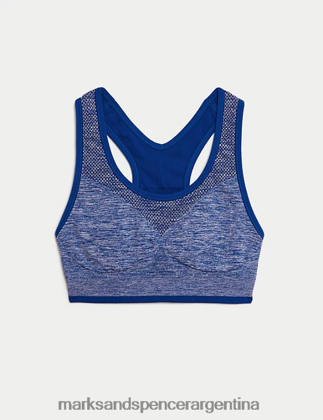 Marks & Spencer unisexo sujetador deportivo reversible sin costuras de sujeción media ropa cobalto 46VL4690