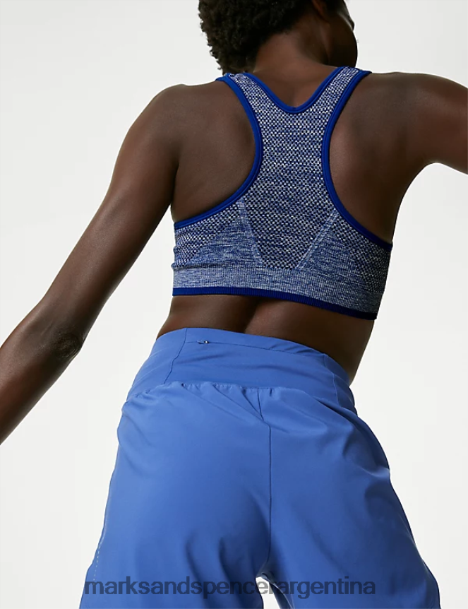 Marks & Spencer unisexo sujetador deportivo reversible sin costuras de sujeción media ropa cobalto 46VL4690