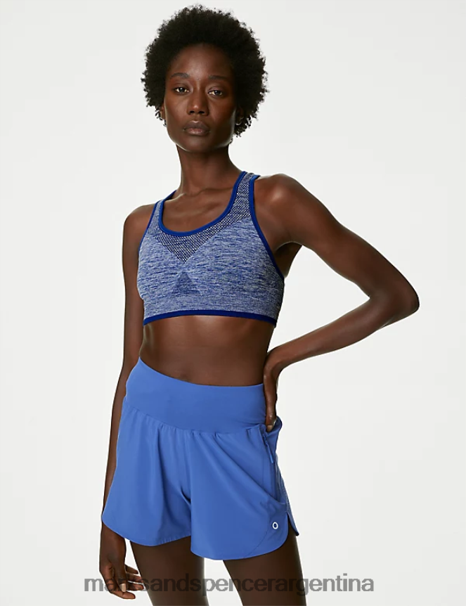 Marks & Spencer unisexo sujetador deportivo reversible sin costuras de sujeción media ropa cobalto 46VL4690