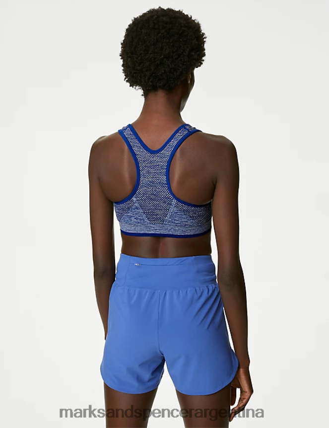 Marks & Spencer unisexo sujetador deportivo reversible sin costuras de sujeción media ropa cobalto 46VL4690