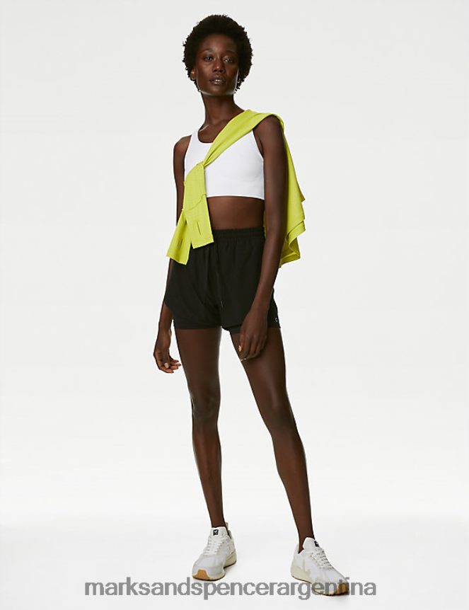 Marks & Spencer unisexo sujetador deportivo reversible sin costuras de sujeción media ropa mezcla blanca 46VL4688