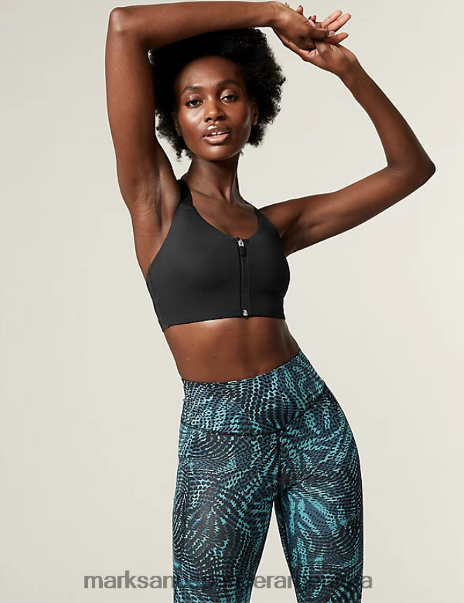 Marks & Spencer unisexo sujetador deportivo sin aros con soporte definitivo ropa negro 46VL4542
