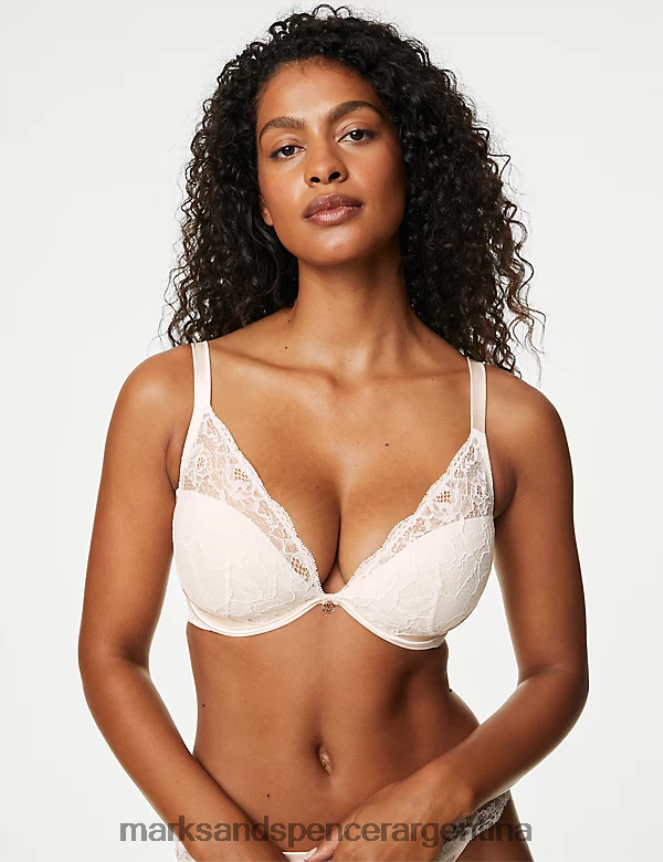 Marks & Spencer unisexo sujetador escotado con aros Beau de seda ropa opalina pálida 46VL4700