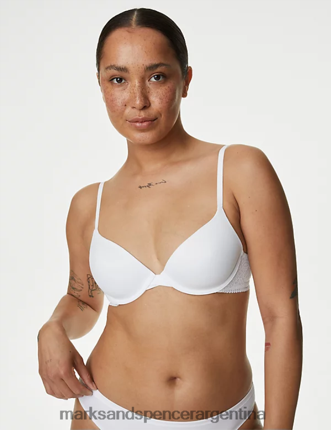 Marks & Spencer unisexo sujetador escotado suave con aros ropa blanco 46VL4436