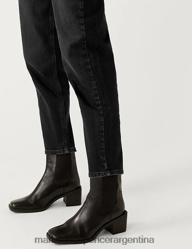 Marks & Spencer unisexo los vaqueros de mamá ropa negro 46VL3092